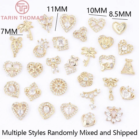 Набор из 10 шармов TARIN THOMAS из латуни с золотым покрытием