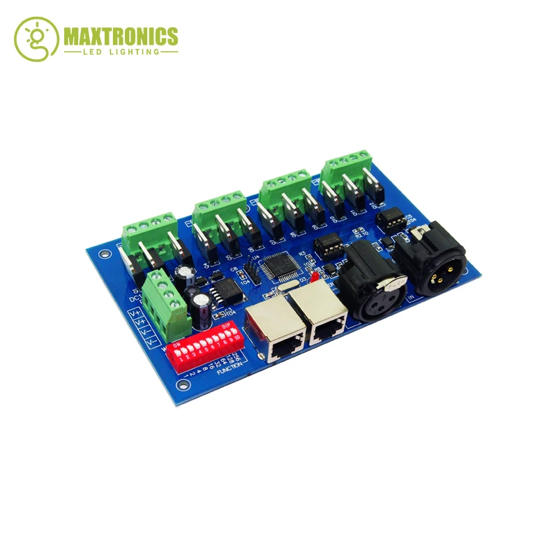

Контроллер dmx512 для светодиодсветильник ленты, 12 каналов макс. 3 А, 4 группы с декодером (XLR RJ45), 1 шт.