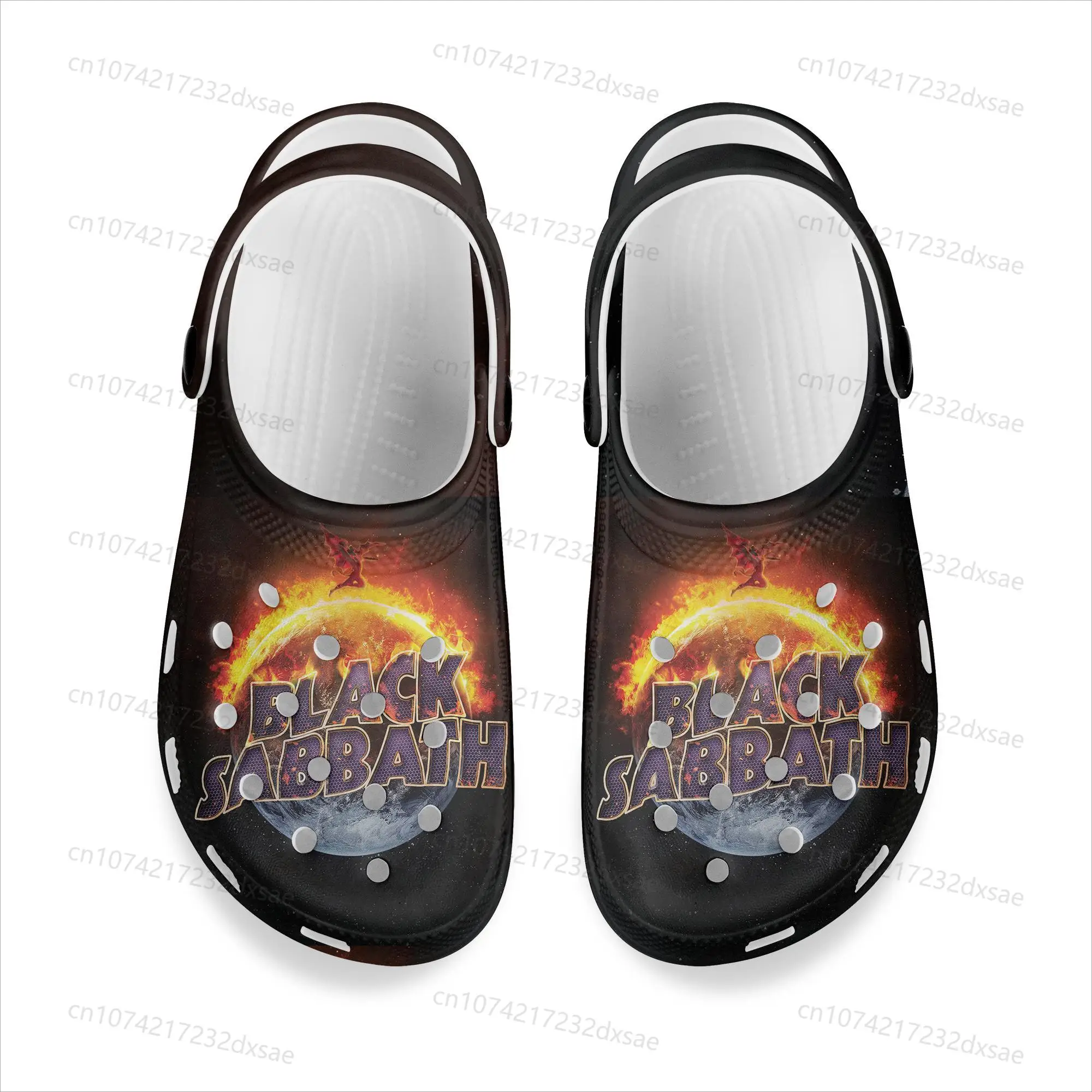 

Black Heavy Metal Band Sabbath Home Clogs Custom Water Shoes Men Womens Teenager Shoe Garden Clog Breathable Beach Hole Slippers