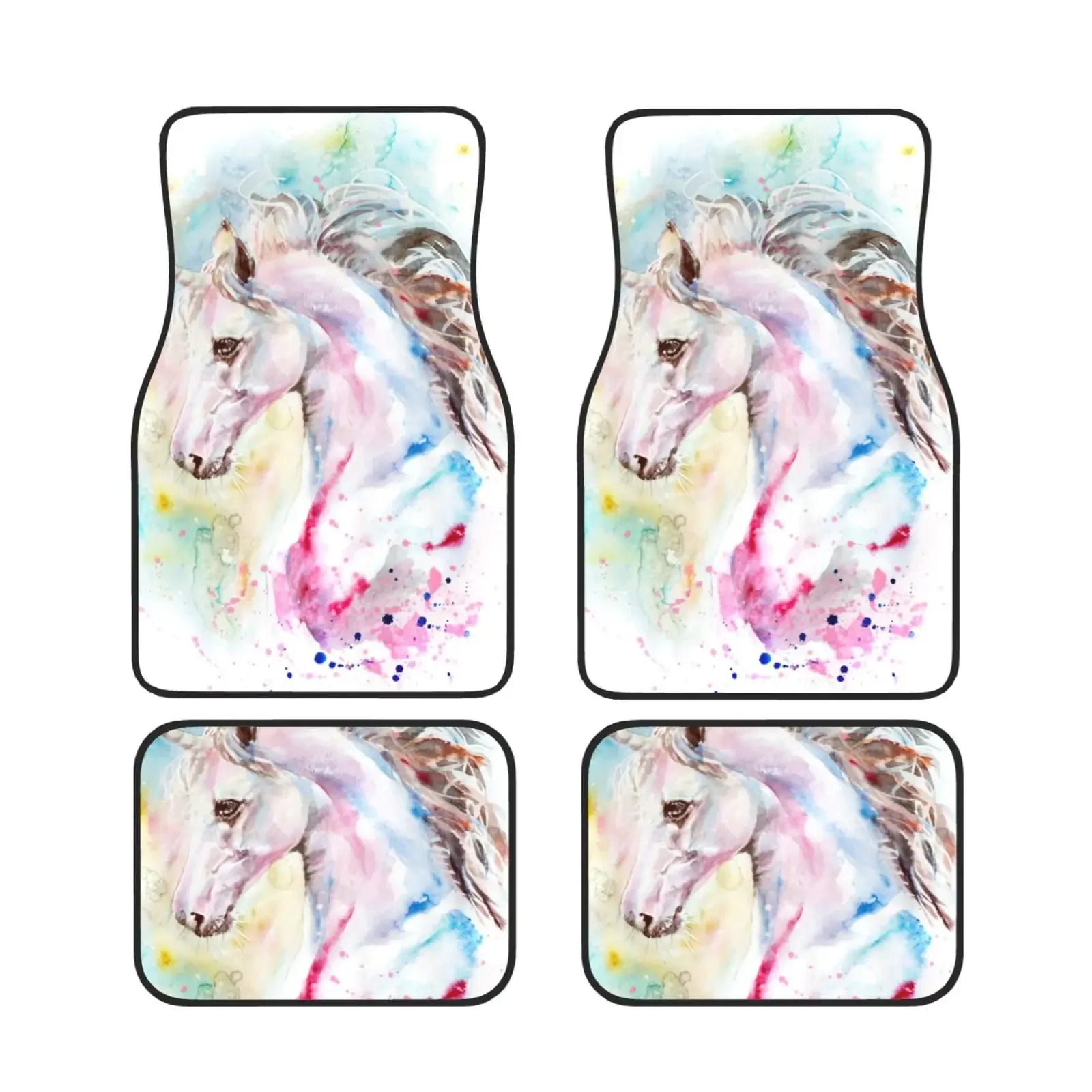 

Акварельный красочный Единорог Роза автомобильные коврики милый нескользящий коврик автомобильные прочные автомобильные коврики декоративные аксессуары набор из 4-футового коврика