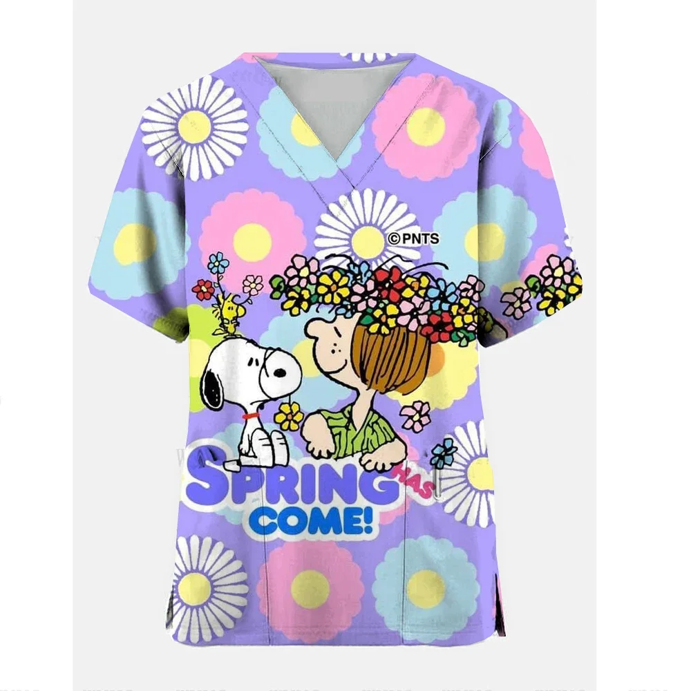 Униформа медсестры с мультяшным принтом для повседневного использования