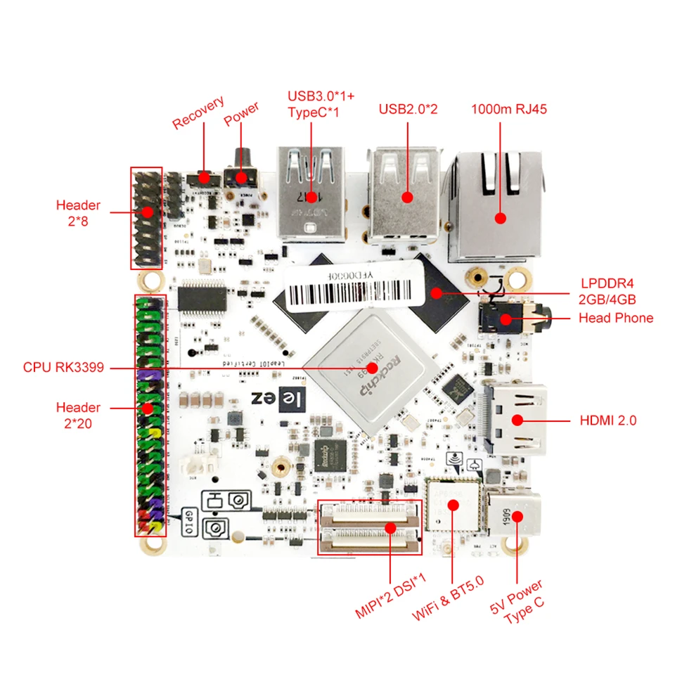 Leez SBC P710 Rockchip RK3399 Android 9.0 Cotex шестиядерный SBC/одноплатный компьютер 4 ГБ + 16 с Ubuntu Debian