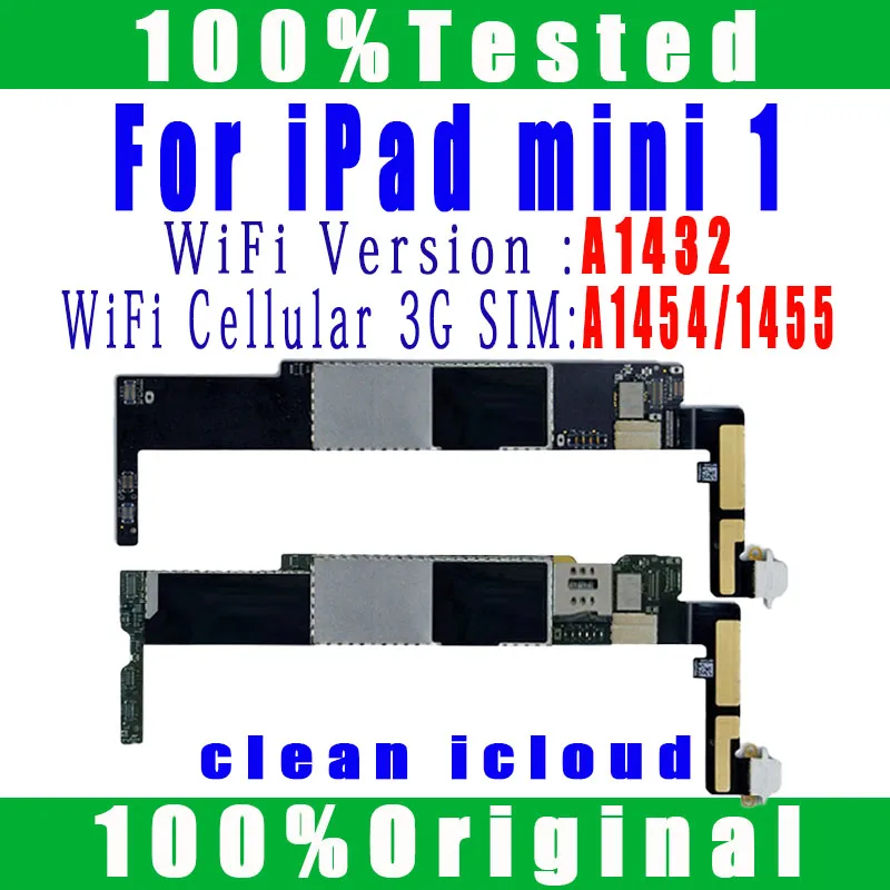A1432 A1454 или A1455 оригинальный Бесплатный iCloud для Ipad Mini 1 Материнская плата без идентификационной учетной записи для Ipad Mini1 логическая плата