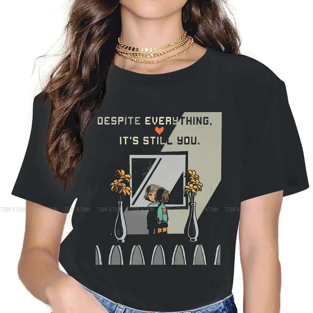 

Deltarune Game Kris Susie Ralsei Game TShirt for Woman Girl Despite Everything, It's Still You Soft Sweatshirts T Shirt
