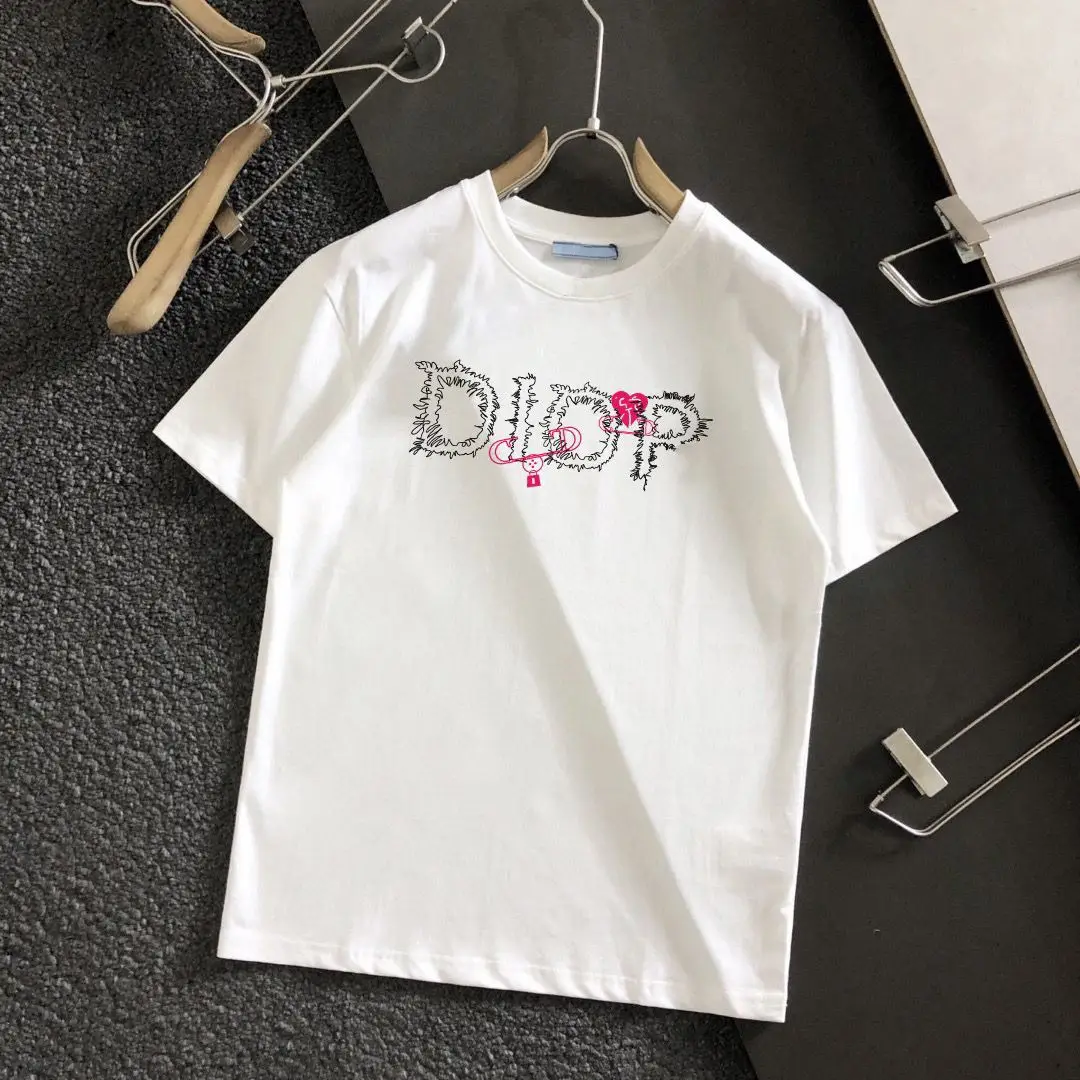 

Summer Men Womens T-shirts Pure Cotton Brand Printed Round Neck Creativity Short Sleeve Tees Oversized T Shirt Tops Streetwear