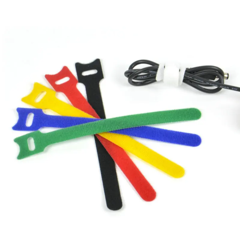 

10 Pcs Reusable Hook and Loop Fastener Double-sided Tape Nylon Cable Ties Strap Wire Data Line Storage Manager