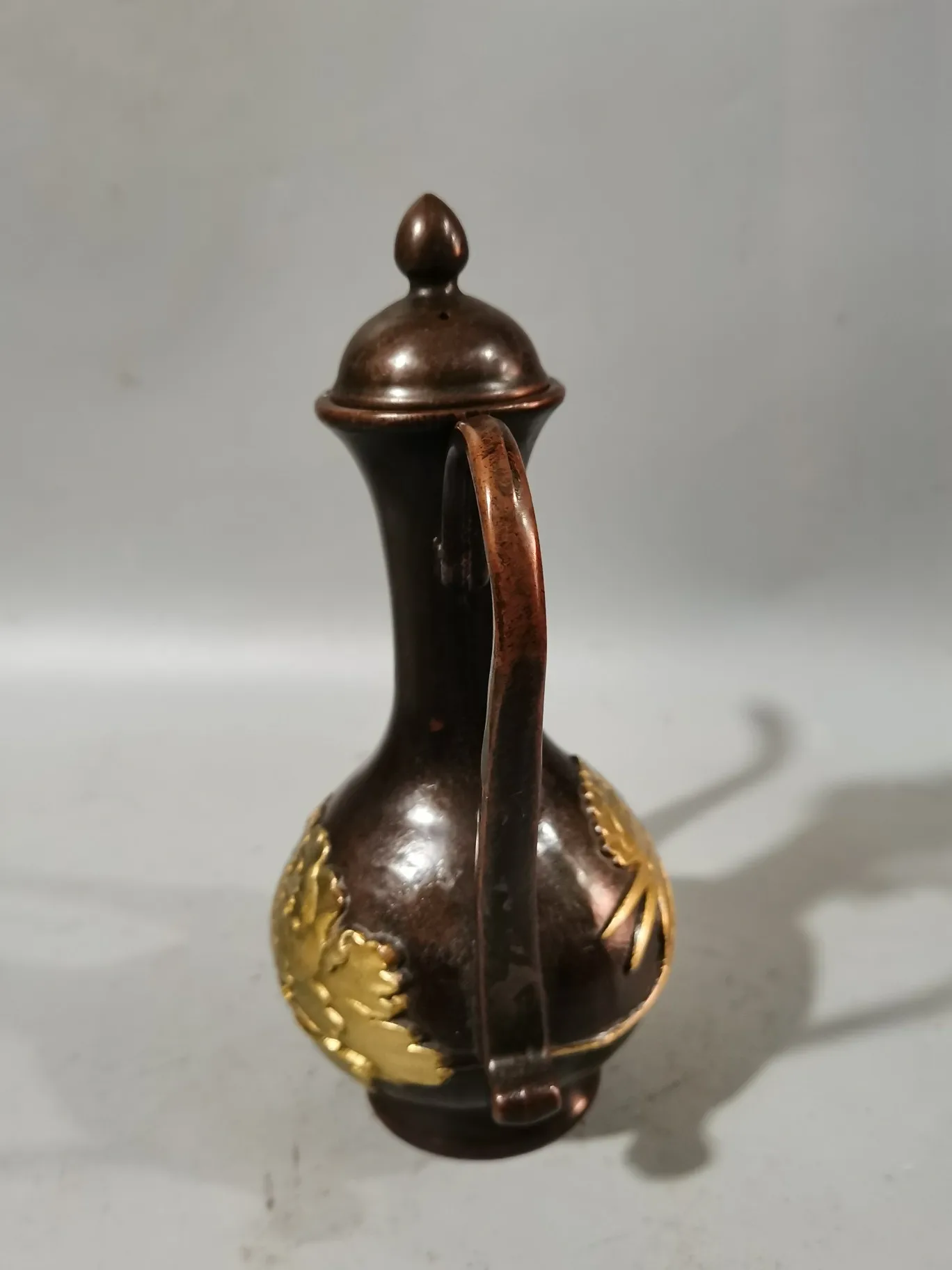 Металлический фиолетовый медный позолоченный винный горшок в форме лотоса