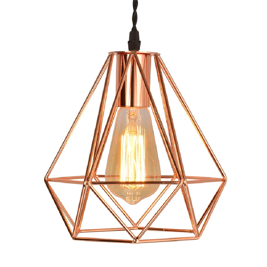 

Pendant Light LED Vintage Loft Industrial Style Hanging Lamp Metal Rose Gold Lights For Kitchen Restaurant Lighting Fixture E27
