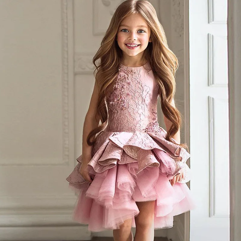 Evening Dress Princess Dress Flower Girl Wedding Dress Fluffy Short Skirt Piano Host Walk Show Birthday Performance Dress