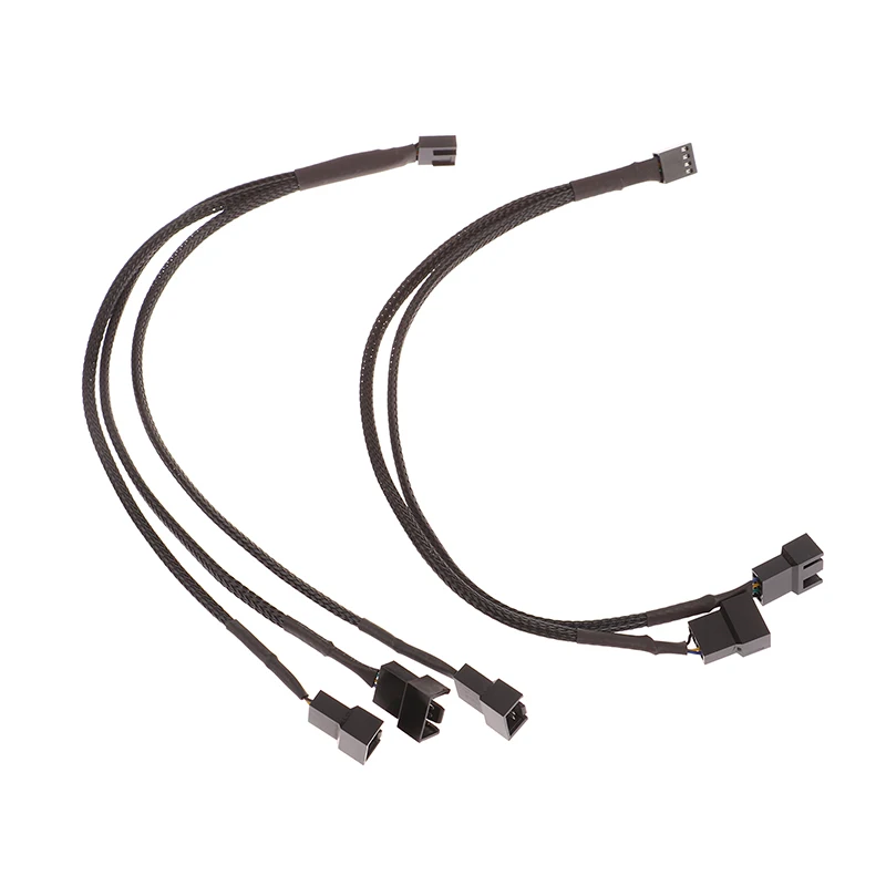 

1Pc Mini 4 Pin PWM Fan Cable 1 To 2/3 Ways Splitter Black Sleeved 27cm Extension Cable Connector PWM Extension Cables
