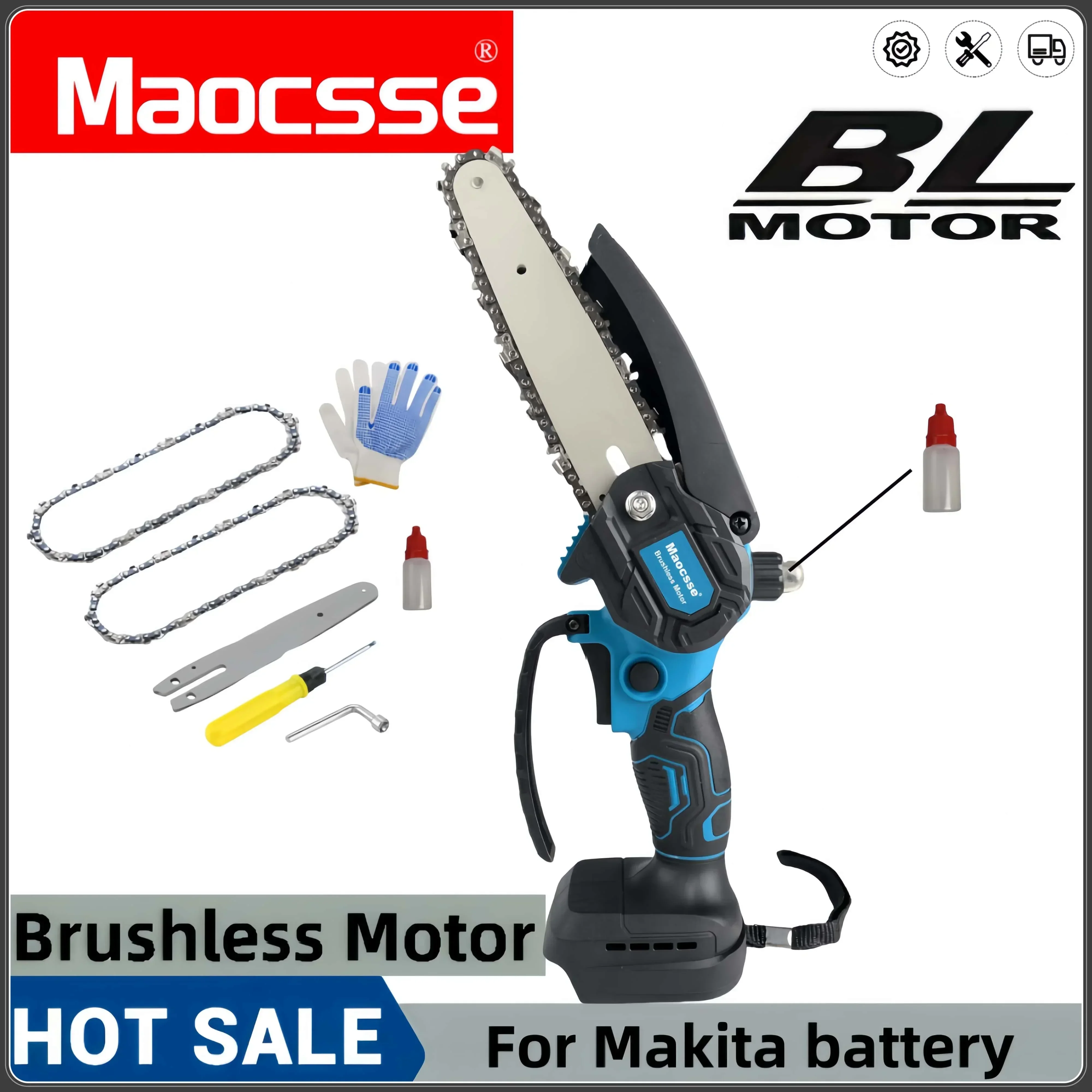 Беспроводная бесщеточная цепная пила Makita 18 В