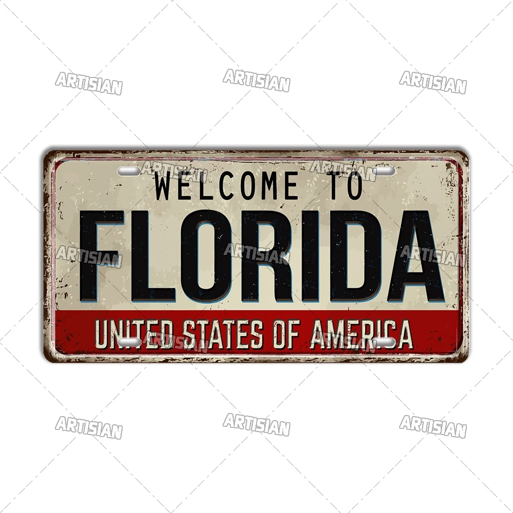 

Металлическая табличка "Welcome To USA CITY"