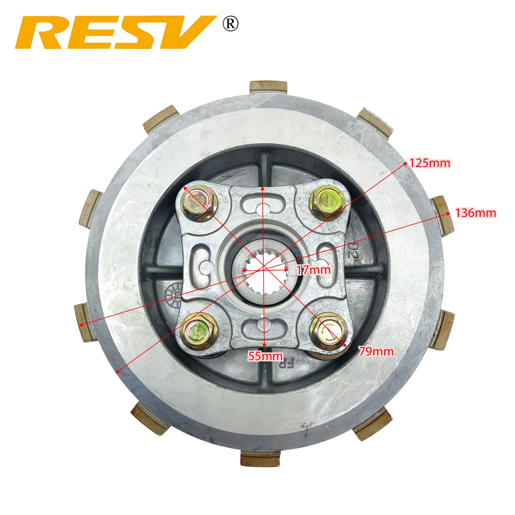 RESV для Bajaj 180 BAJAJ180 180cc 4 колонки 5 фрикционных дисков сцепления в сборе.