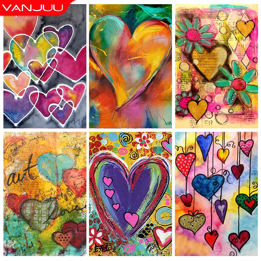 

5D DIY Diamond Drawing Heart Shape Diamond Embroidery Round Cartoon Cross Stitch Kit Home Decor Graffiti Rhinestone Drawing