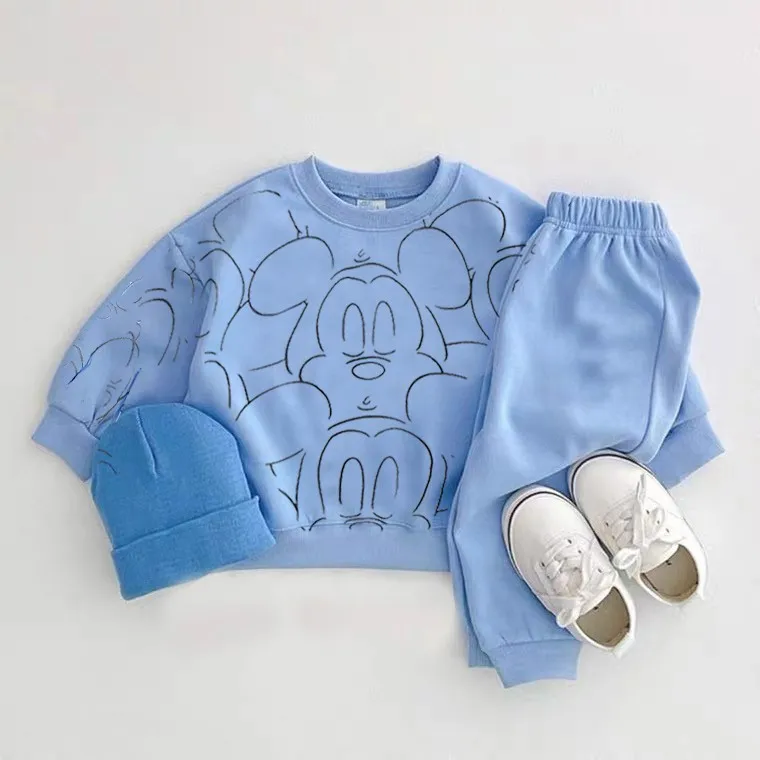 Popular Brand Kids Tracksuit Cartoon Mickey 2 Piece Set For Infant Costume 3m-3y Baby Boys Girls Sweater Suits Trousers Clothing |