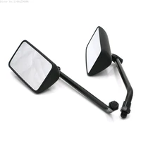 1 pair retro black motorcycle square side rearview mirrors 10mm 8mm vintage rear view mirrors for motorbike scooter accessories