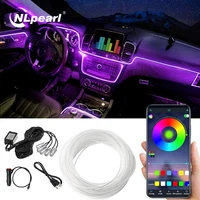 nlpearl 5in1 6m rgb led car ambient interior light with app control car fiber optic neon atmosphere strip light decorative lamps