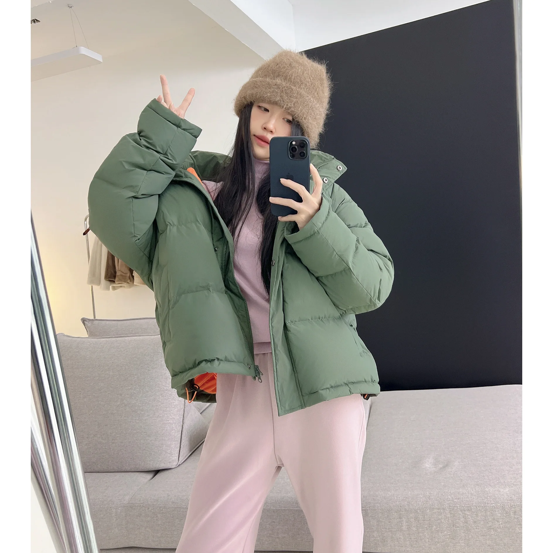 Seven-Color Puff down Jacket 2023 Autumn and Winter New Small Korean Style White Duck down Bread down Jacket Women