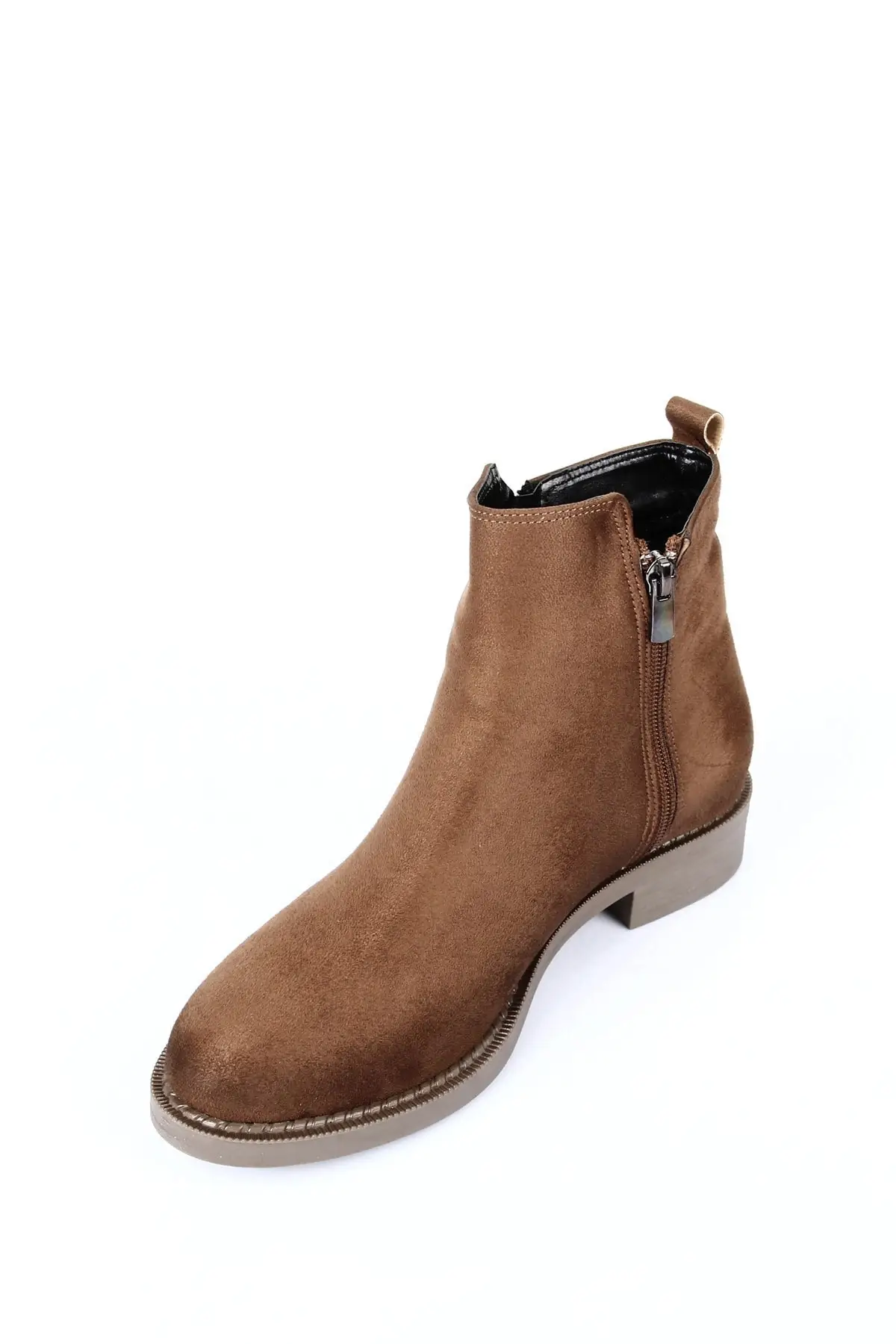 

Women BootsZippered chest Tan Suede Buckle Short Heels 's Sports Daily Ladies Fashion Stylish Female Boots
