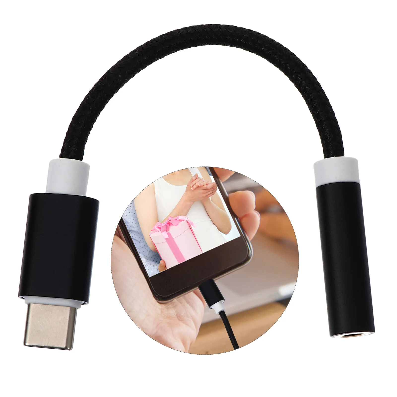 

Headphone Cable Adapter Potable Type-c to 3.5mm Earphone Converter Cable