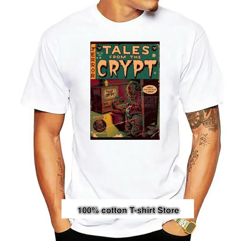 

Camiseta de moda para hombre, camisa con póster de cuentos de The Crypt