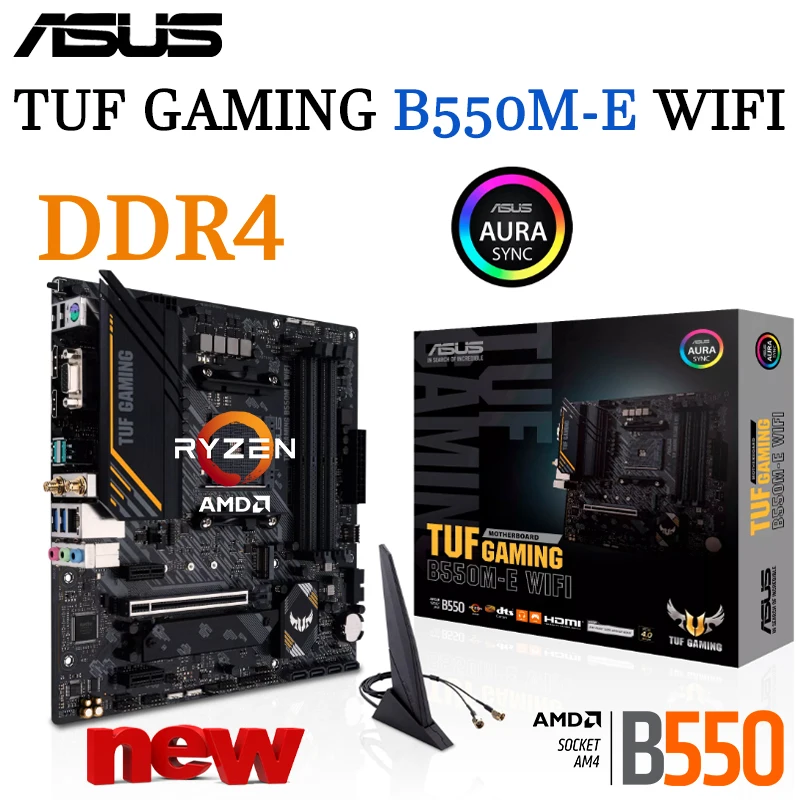 

ASUS TUF GAMING B550M-E WIFI Ryzen AMD B550 Socket AM4 Motherboard DDR4 M.2 128GB Desktop Support R5 R7 R9 CPU Mainboard New