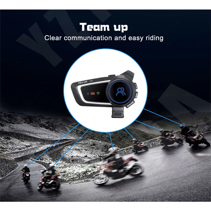 H1 Motorcycle Helmet Bluetooth Headset For Android System POC Intercom Platform Realptt/Zello W8/F25/7S+/P3/W888/W555 With Calls