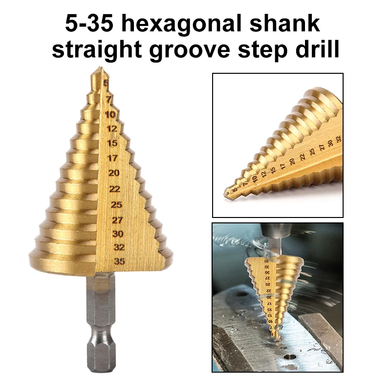 

Ступенчатое сверло Mr Drill 5-35 мм из титана для дерева и пластика