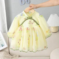 childrens clothing 2022 autumn new girl dress small fresh childrens embroidered long sleeved princess dress