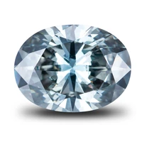 1 2ct blue cvd lab grown diamond oval shape