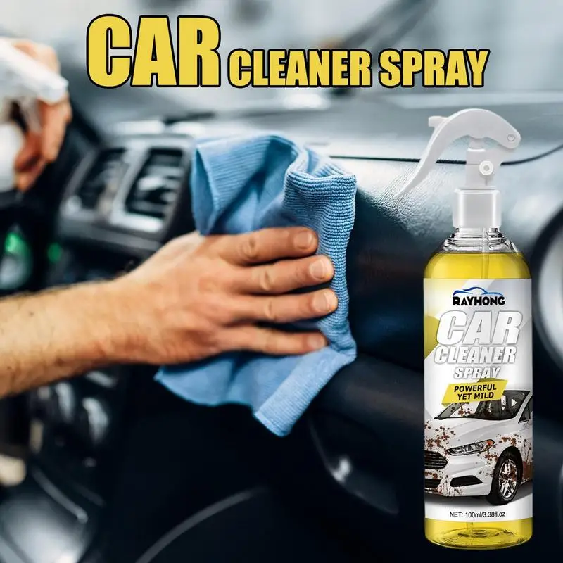 Car Interior Cleaner Spray Stains Remover For Leather Fabric Plastic Part Seat Dashboard Waterless Washing For Home Garage Cars