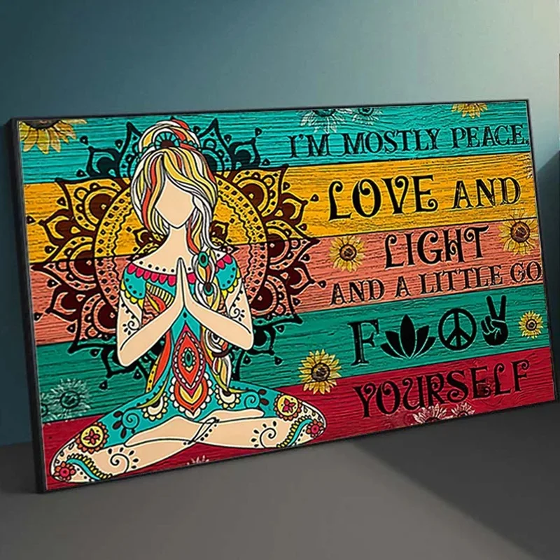 

Yoga Meditation Modern Decorative Canvas Painting Wall Art Poster Living Room Bedroom Yoga Studio Wall Decoration Home Decor