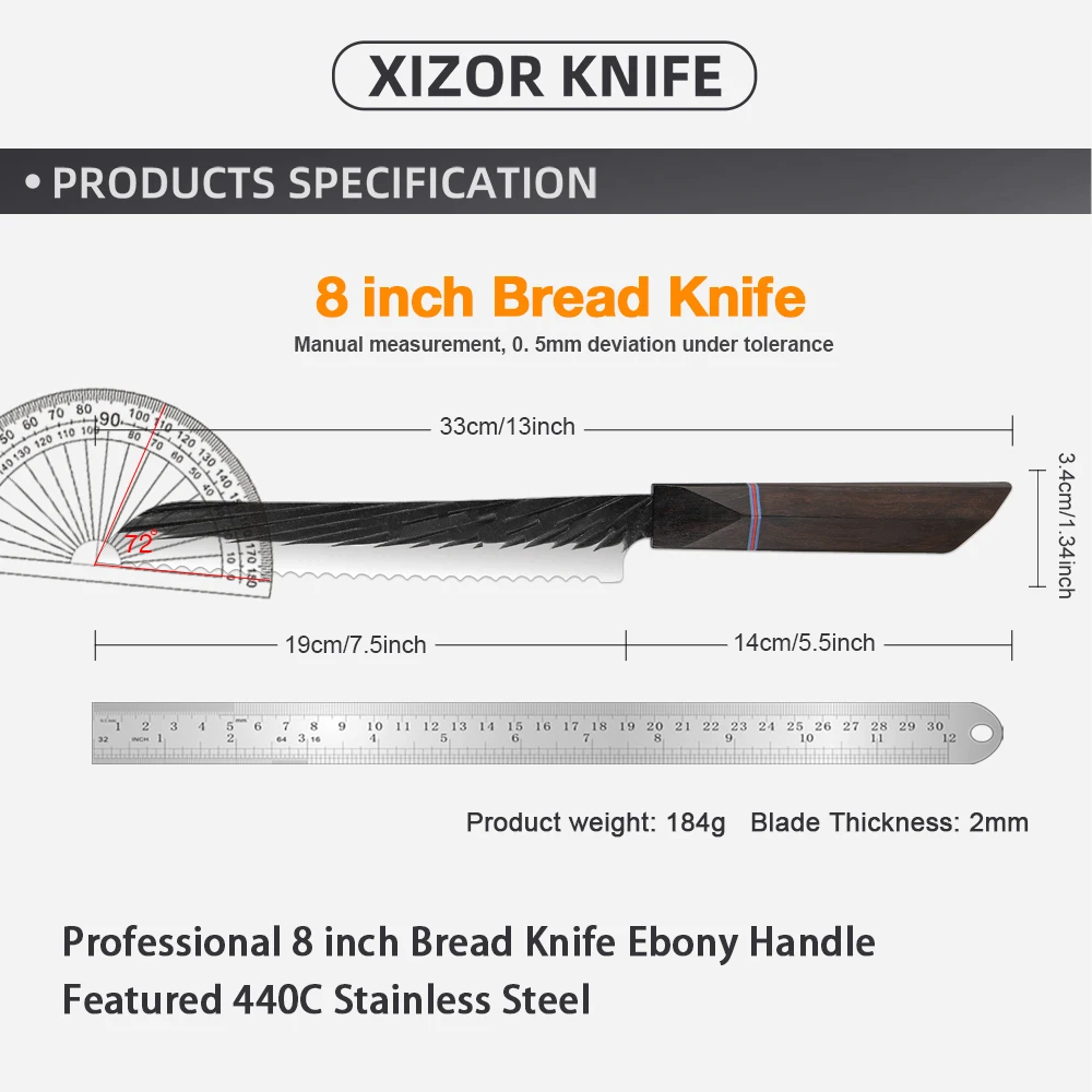 Кованый нож для хлеба ручной работы 8 дюймов японский нарезки сыра зубчатый торта