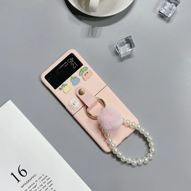 

Чехол для Samsung Galaxy Z Flip 3, милый розовый чехол для Galaxy zflip3 с кольцом и противоударным защитным чехлом для Samsung Z Flip 3