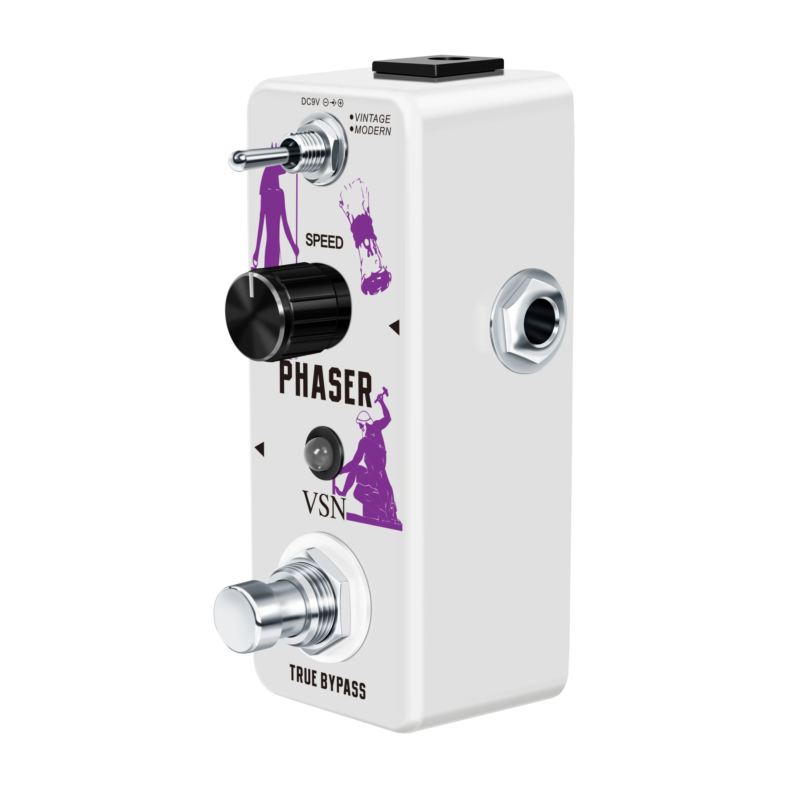 VSN LEF-313 Phaser Pedal Analog Phase Effect Pedal For Electric Guitar Vintage & Modern Modes With Mini Size True Bypass