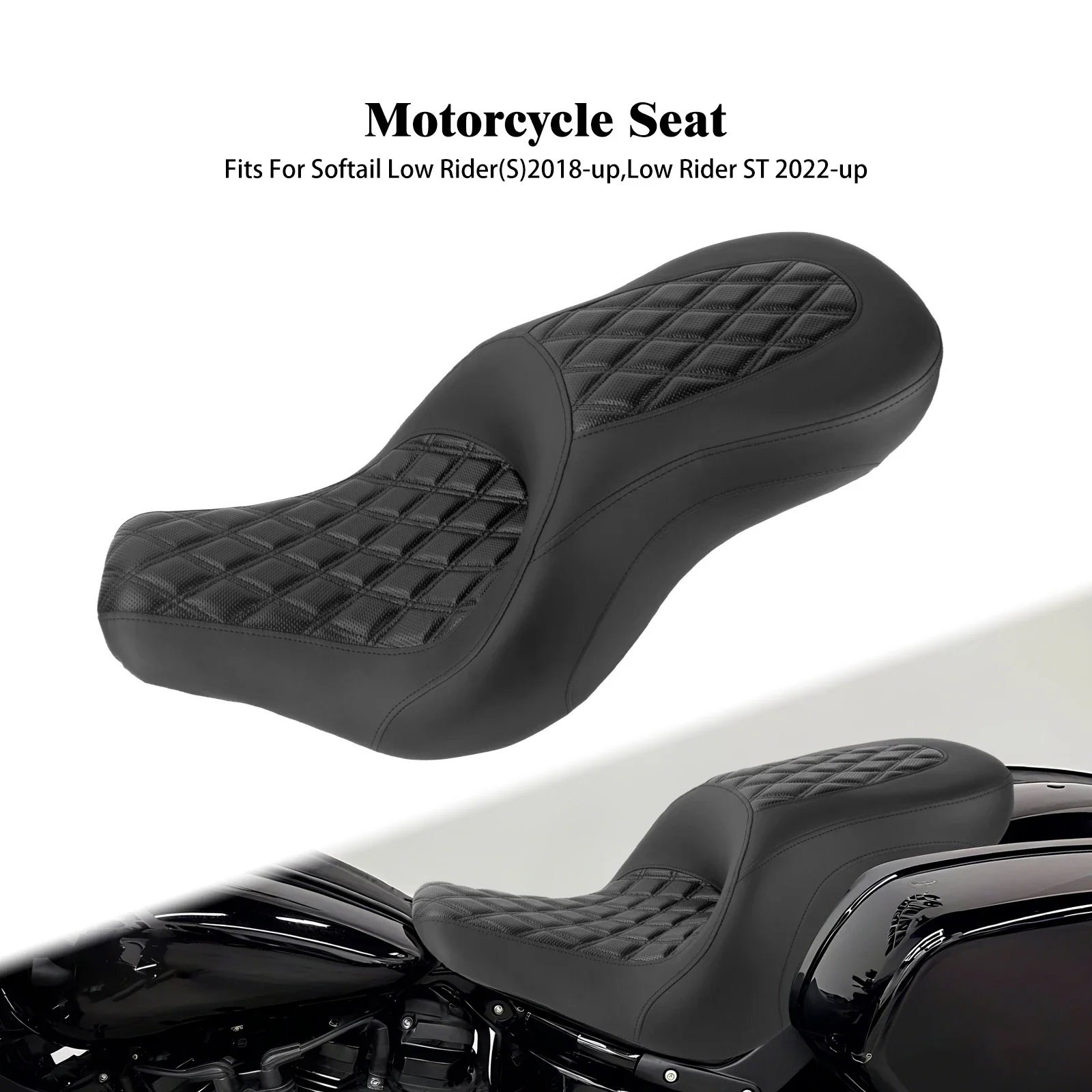 

Мотоциклетное сиденье водителя и пассажира, переднее и заднее сиденье с двумя подушками для Harley Softail Low Rider S Sport Glide FLSB 2018-2024 FXLR