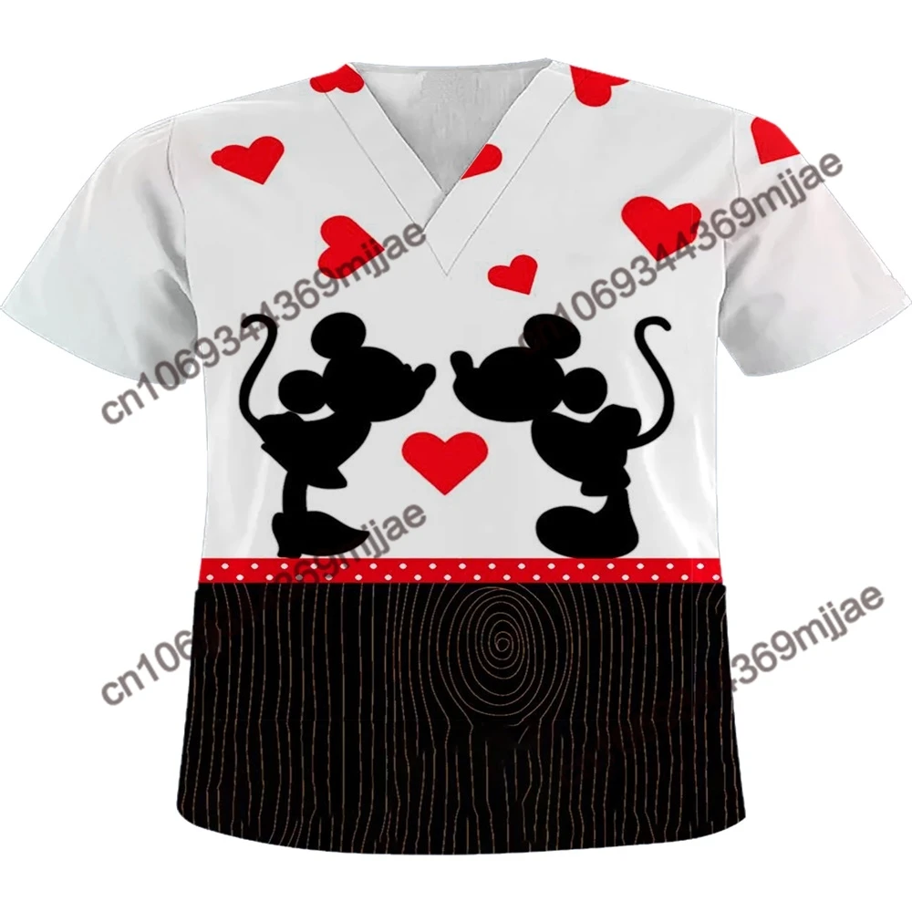 

Disney Nurse Uniform Pocket Female Clothing Women's Corset T-shirt for Girls Top Y2k Clothes Summer Short Sleeve 2000s Aesthetic