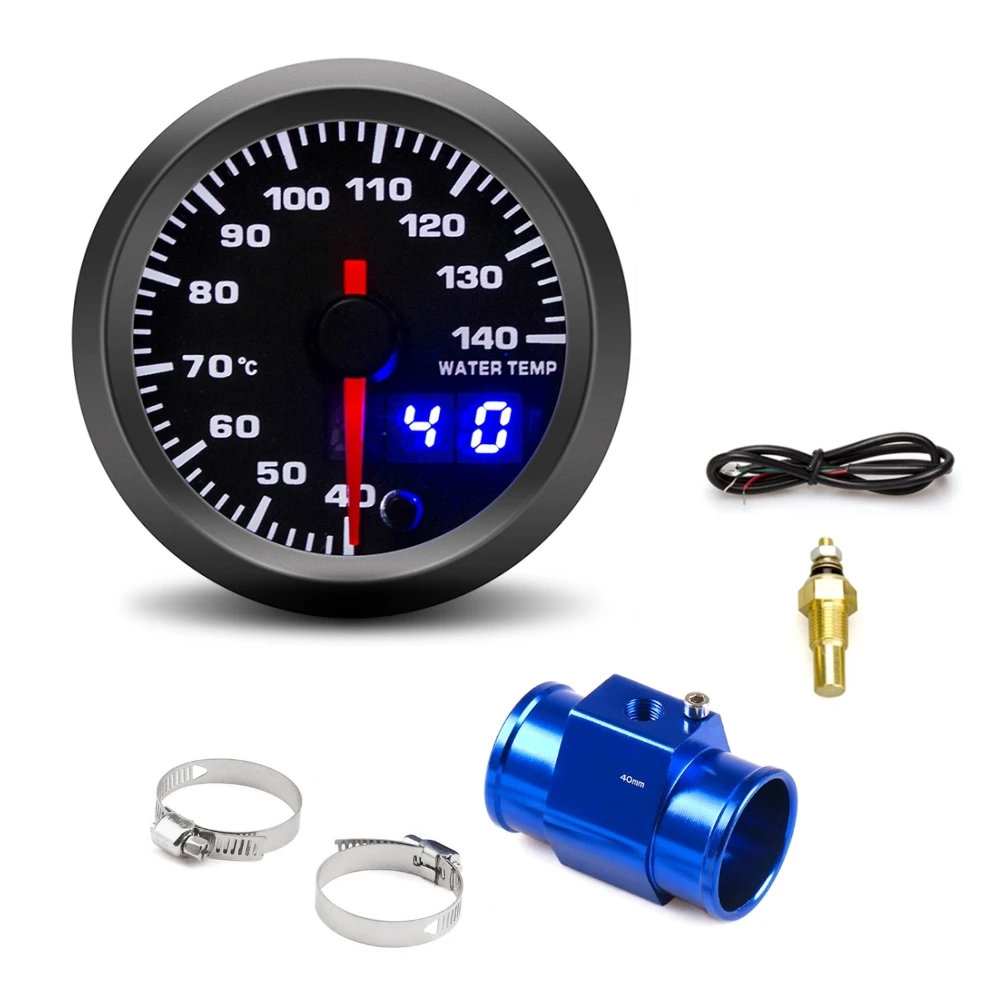 

Автомобильный датчик температуры воды 52 мм 40 ~ 140 ℃ 7-цветная подсветка с датчиком температуры воды, адаптер датчика температуры воды, труба, 1/8 NPT