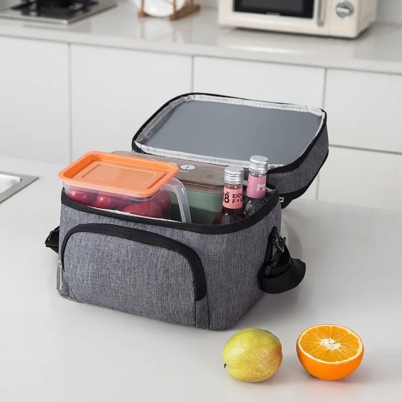 

Double-Layer Crossbody Insulation Lunch Bag For Women Kids Large Capacity Thermal Food Storage Container Picnic Bento Cooler Bag