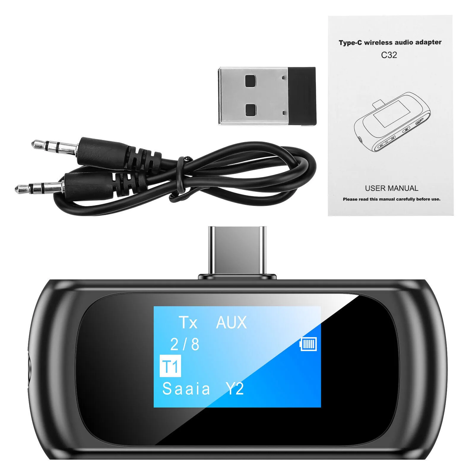 

Приемник-передатчик Bluetooth с ЖК-дисплеем для переключателя PS TV PC 2 в 1, беспроводной аудио разъем 3,5 мм, адаптер Aux, приемник