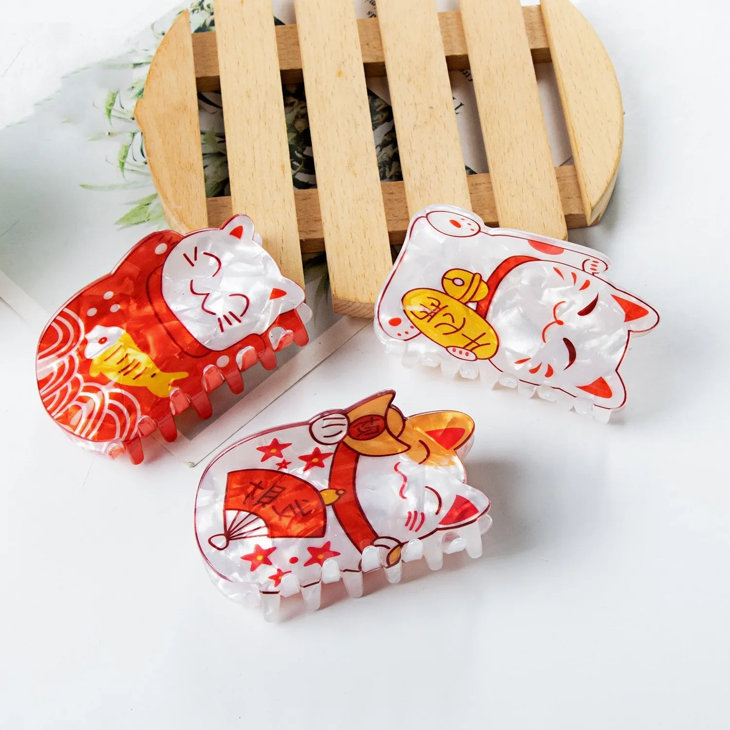 Новые заколки для волос Fortune Cat мультяшный зажим с когтями милые коготь в виде