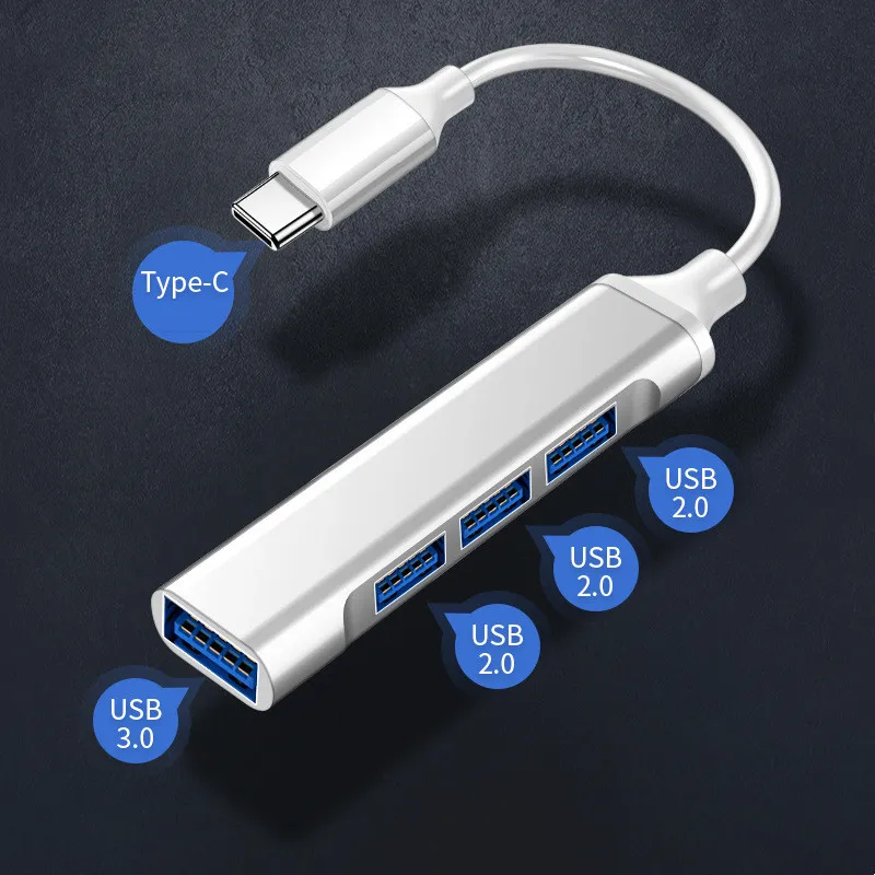 Usb-хаб Высокоскоростной 4-портовый USB 3 0 разветвитель типа c 5 Гбит/с для ПК