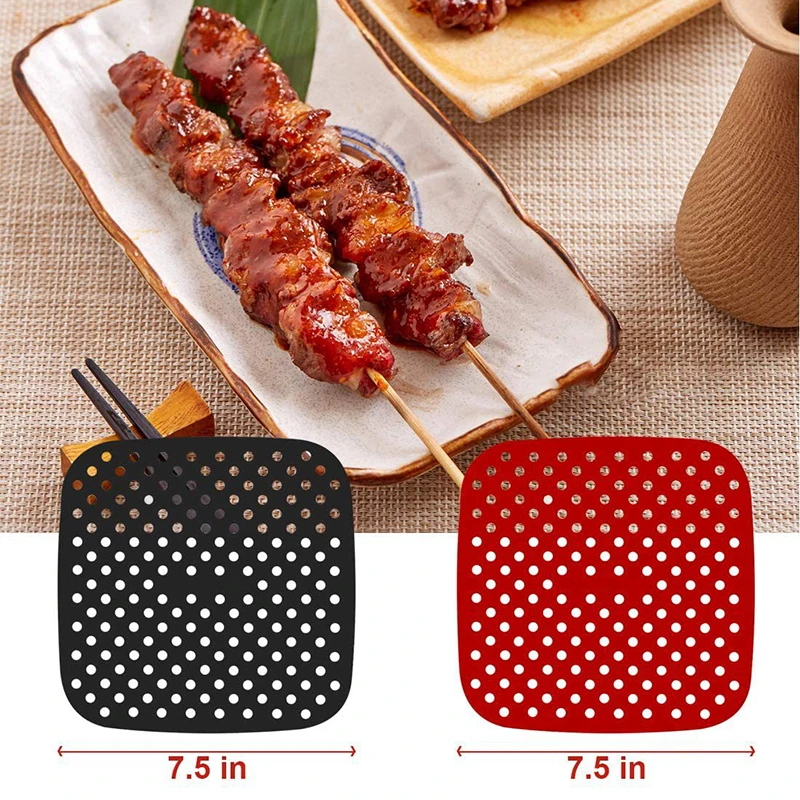 

Air Fryer Liner Air Fryer Mat Non-Stick Silicone Fryer Basket For Air Fryers Non-Stick Steaming Basket Mat Cooking Kitchen Tool