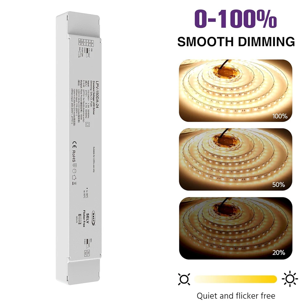 150 Вт DALI с регулируемой яркостью драйвер переменного тока 110 В 220 230 постоянного 12 24