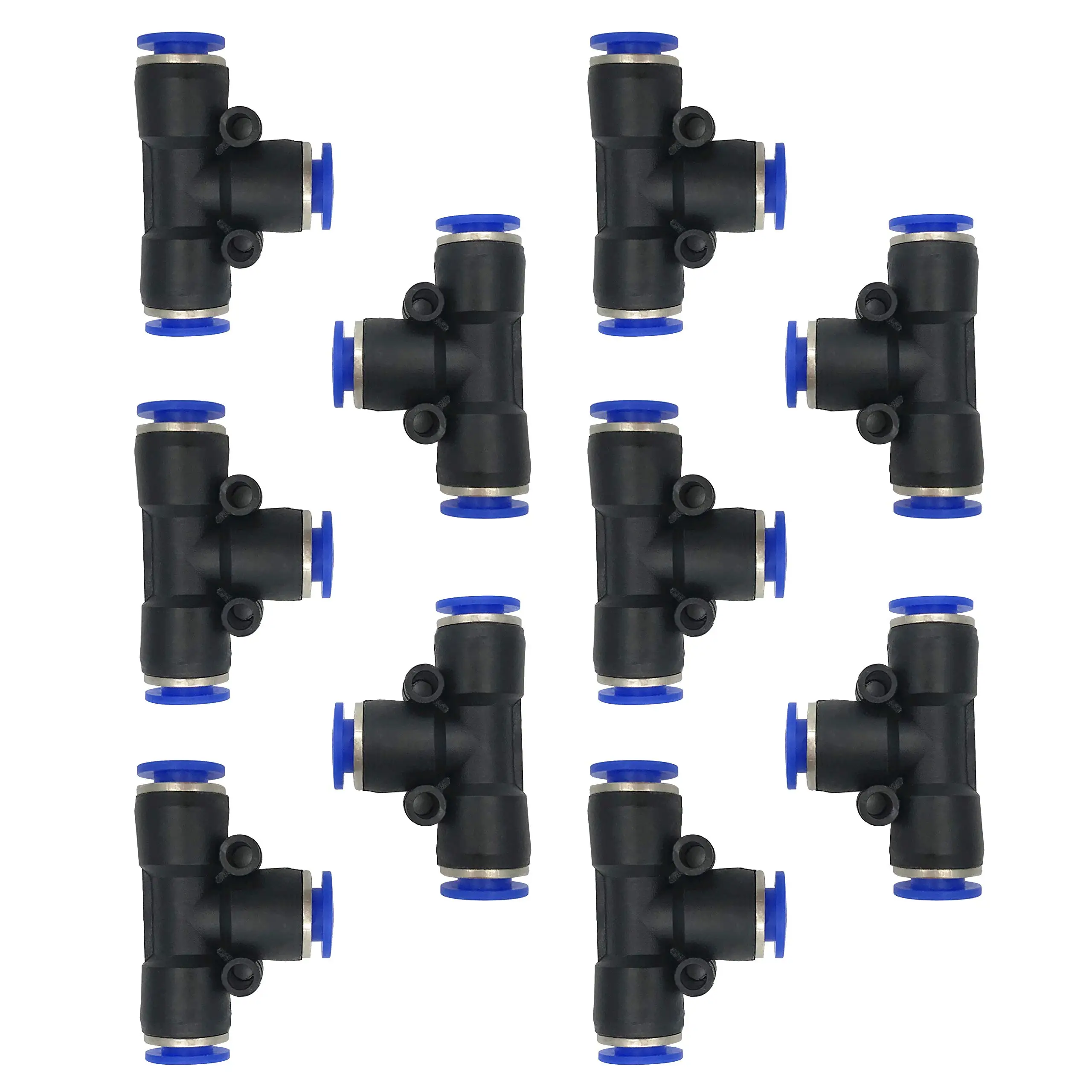 

100pcs 50pcs Lot PE Pneumatic Fittings, 4mm 6mm 8mm 10mm OD Plastic Push to Connect Quick Fitting Tee Shaped