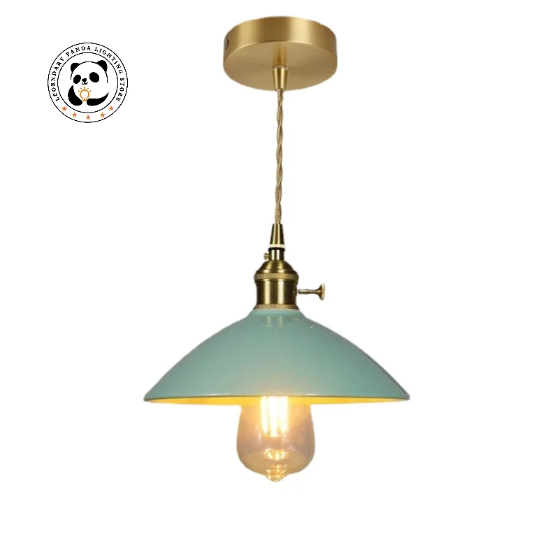 

Лампы в китайском стиле дневного света E27, латунный светильник, керамический абажур, домашняя люстра, кухонный стол, столовая, подвесные лампы