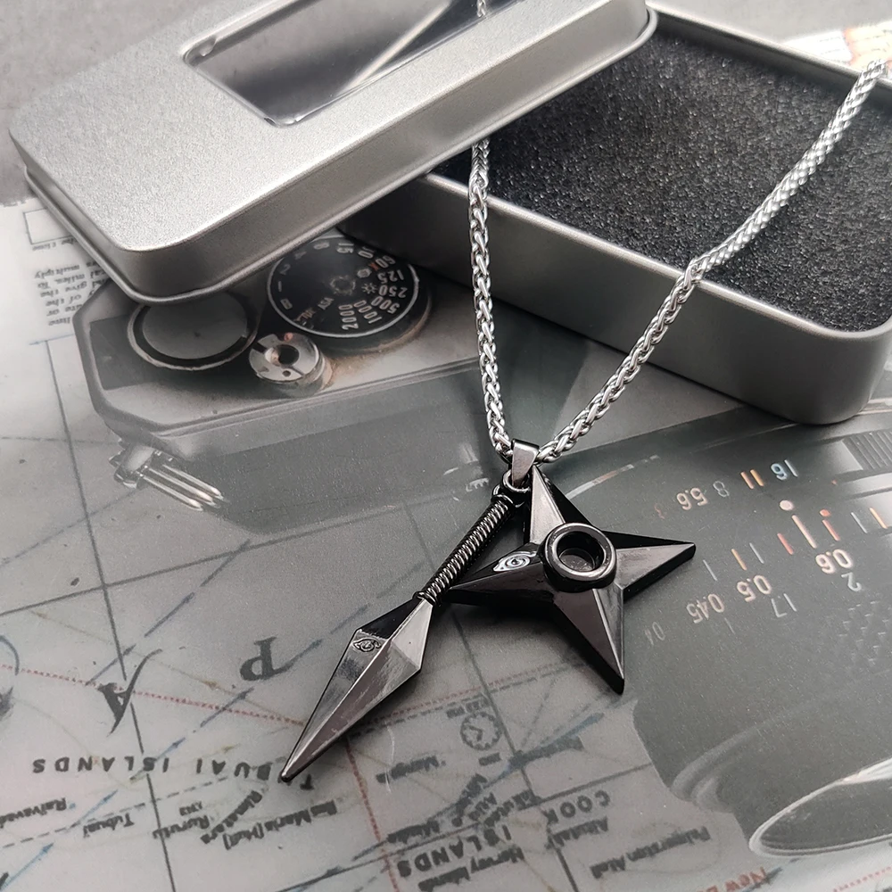 Ожерелье с подвеской Kunai Shuriken для женщин 2022 аксессуары японского аниме Наруто