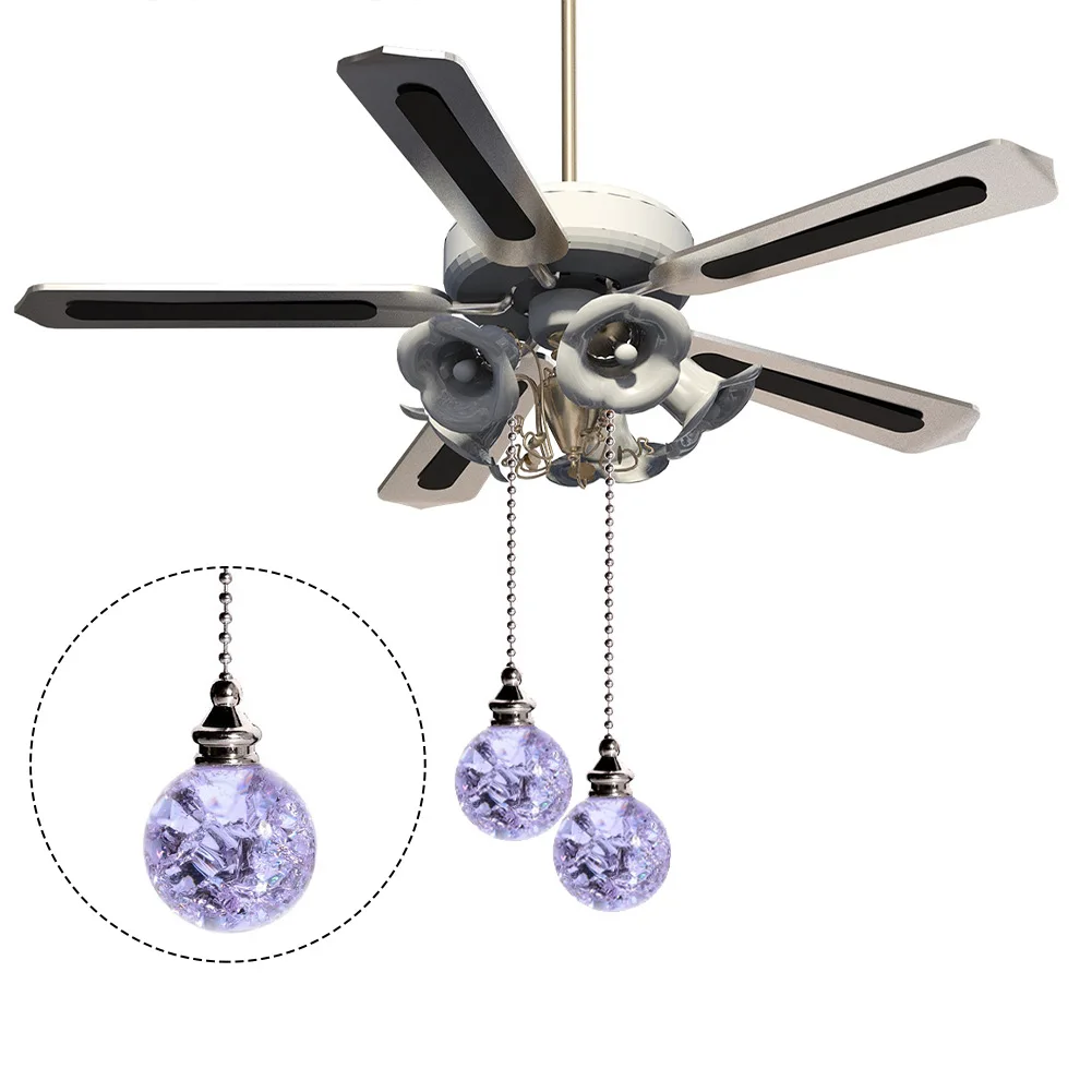 

2pcs Ceiling Fan Zip Per Decorative Crystal Fan Zip Per Extension Chain Purple 21x1.5 Inch Lighting Decoration Accessories