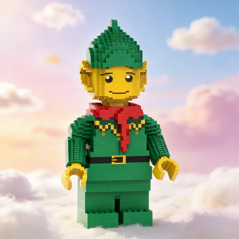 2269 деталей MOC Макси-фигурка Клубный дом эльфов с красным шарфом, сезонная рождественская модель, строительные блоки, рождественский подарок, креативная 3D-коллекция (art.: 3920dcdcb5937) - 3920dcdcb5937