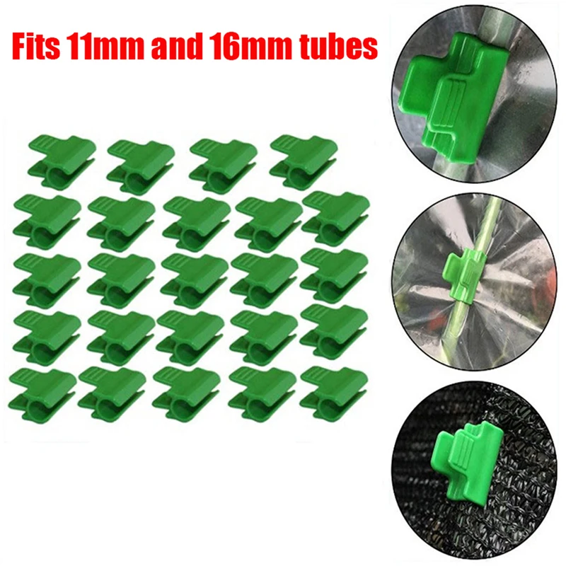 

10Pcs/Pack 11/16mm Greenhouse Clamps Clips Film Row Cover Netting Tunnel Hoop Clip Plant Shading Net Rod Card Buckle Clips